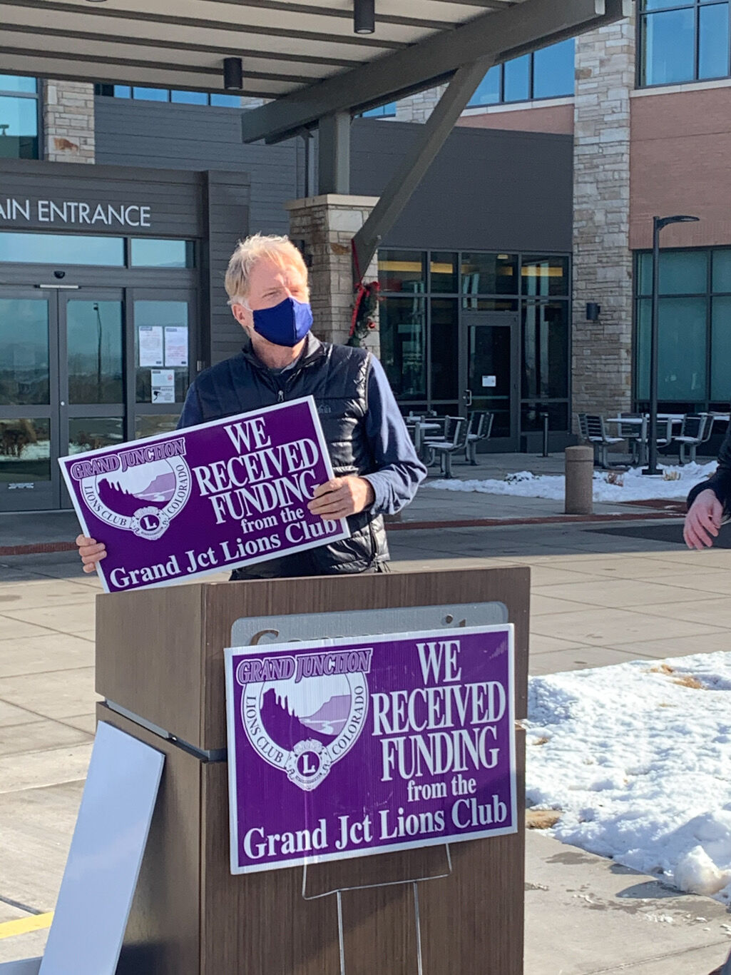 Joe Ramey at Lions Club grant event